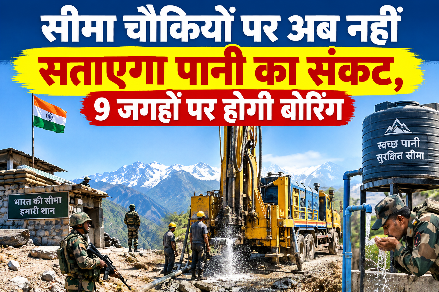 सीमा चौकियों पर अब नहीं सताएगा पानी का संकट, 9 जगहों पर होगी बोरिंग