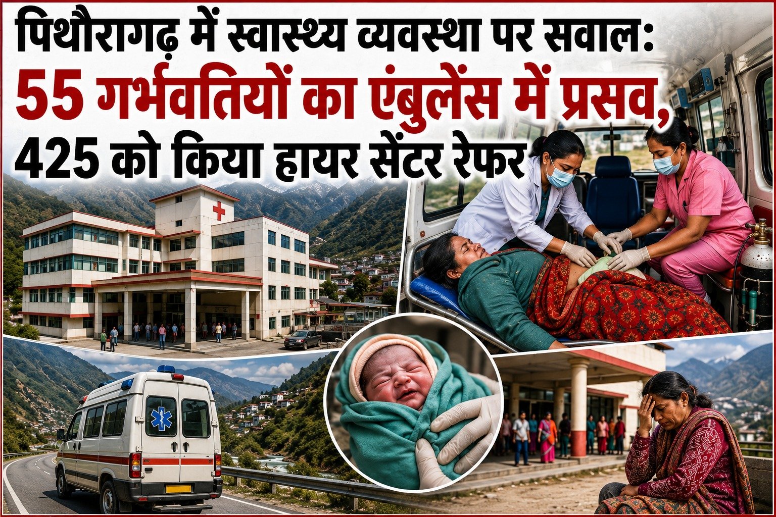 पिथौरागढ़ में स्वास्थ्य व्यवस्था पर सवाल: 55 गर्भवतियों का एंबुलेंस में प्रसव, 425 को किया हायर सेंटर रेफर