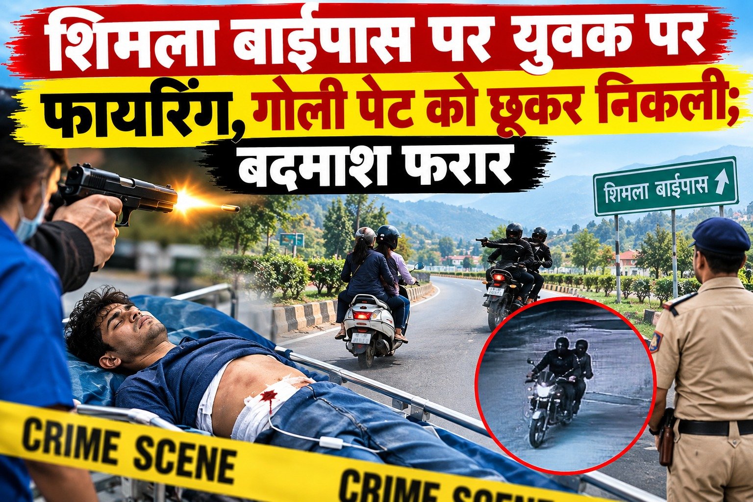 देहरादून : शिमला बाईपास पर युवक पर फायरिंग, गोली पेट को छूकर निकली; बदमाश फरार
