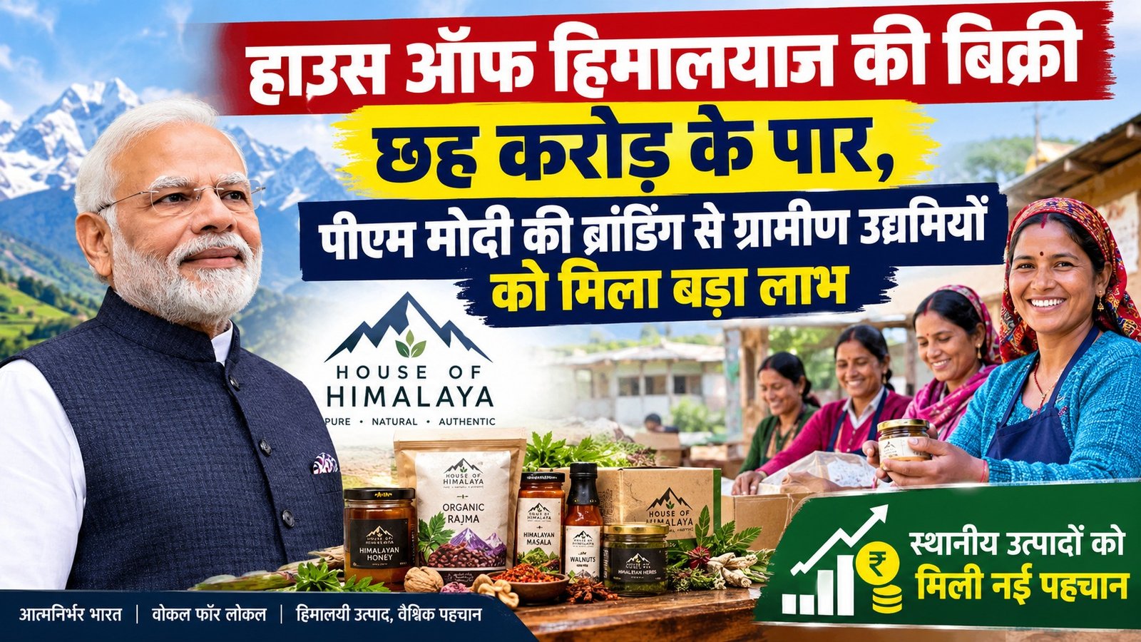 हाउस ऑफ हिमालयाज की बिक्री छह करोड़ के पार, पीएम मोदी की ब्रांडिंग से ग्रामीण उद्यमियों को मिला बड़ा लाभ