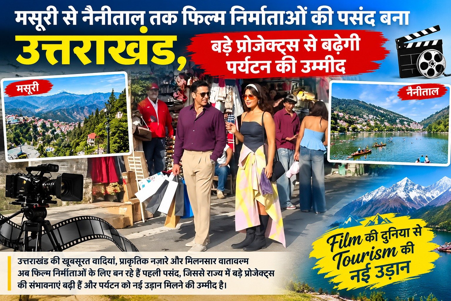 मसूरी से नैनीताल तक फिल्म निर्माताओं की पसंद बना उत्तराखंड, बड़े प्रोजेक्ट्स से बढ़ेगी पर्यटन की उम्मीद