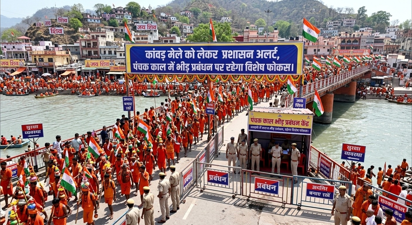 कांवड़ मेले को लेकर प्रशासन अलर्ट, पंचक काल में भीड़ प्रबंधन पर रहेगा विशेष फोकस