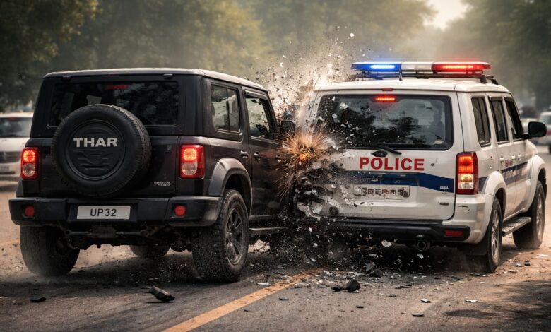 फरार आरोपी की गिरफ्तारी के दौरान पुलिस पर जानलेवा हमला, वाहन से टक्कर मारने की कोशिश